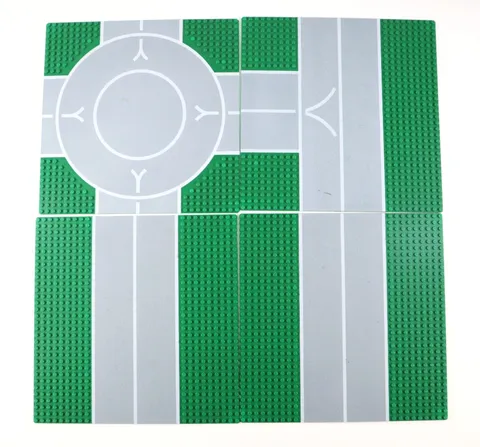 Vintage Lego Gray Green 32 X 32 Road Baseplates Lot Of 4