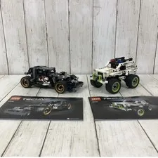 LEGO TECHNIC 42046 7 42047 Getaway Driver & Police Interceptor 100% Complete