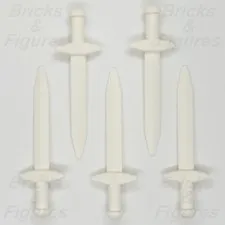 LEGO® Castle Sword Minifigure Weapon Part Greatsword Crossguard White 18031 x 5
