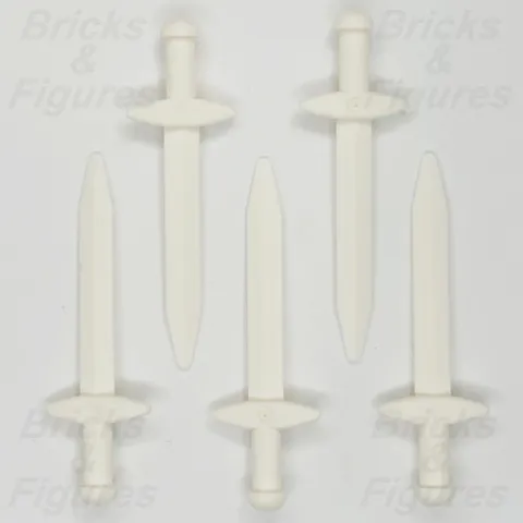 LEGO® Castle Sword Minifigure Weapon Part Greatsword Crossguard White 18031 x 5