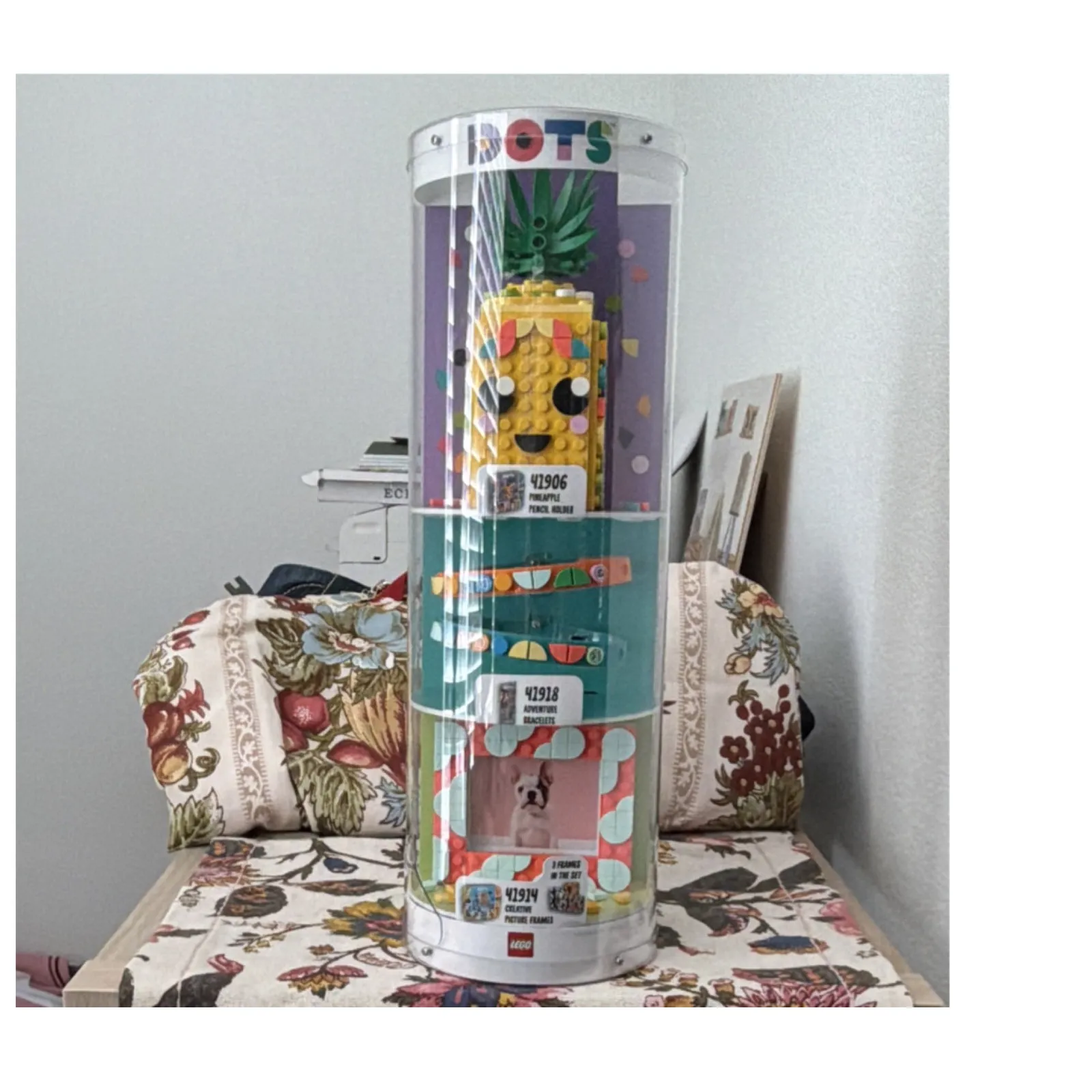 LEGO DOTS Display Case Compatible with Pineapple Pencil Holder, Bracelet, Frame