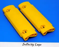 2 LEGO Technic Yellow Curved Panel 11 x 3 with 2 Pin Holes, (62531) - 2 Pieces