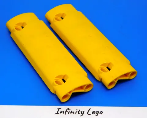 2 LEGO Technic Yellow Curved Panel 11 x 3 with 2 Pin Holes, (62531) - 2 Pieces