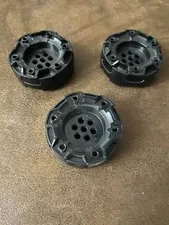 Lego 11094 black Wheel Hard Plastic, Treaded with 7 Pin Holes and 6 Bar Holes x3
