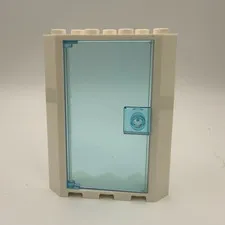 1x Lego Door Frame 4x4x6 White Corner Window Transparent Blue Window 60616 28327