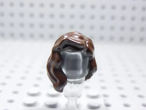 LEGO Female Girl Dark Brown Mid-Length Hair Minifig Wavy Over the Shoulder AC