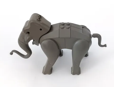 Lego Elephant Figure Old Dark Gray Loose From Set 7414  Incomplete RARE 2003