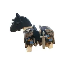 LEGO Castle Fantasy Era Crown Knight Horse  With Blue/Silver Barding Figure