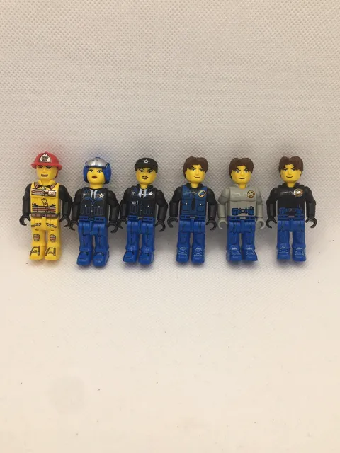 2001 Lego JACK STONE Minifigure Lot of 6 Junior Police Fire