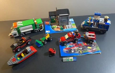 Lego City Vehicle Lot - Police Dog Van, Garbage Truck, Fire Rescue, and more