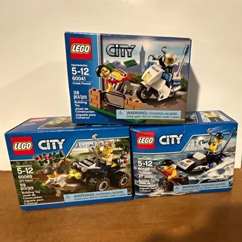 LEGO City Police 60041 Crook Pursuit , 60065 ATV Patrol 60126 Tire Escape