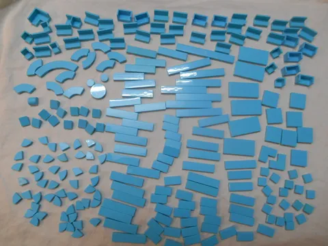 LEGO BULK LOT 240 MEDIUM AZURE TILES SMOOTH PIECES 1X1 1X2 1X3 1X4 1X6 2X2 2X4