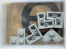 LEGO Parts - Light Bluish Gray Plate 2 x 2 Corner - No 2420 - QTY 5
