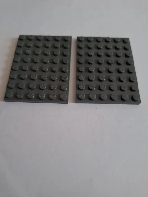 No 271 2x Lego Plate 6x8.  3036 Dark Grey