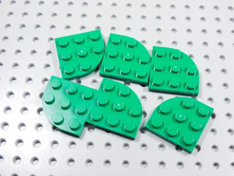 LEGO Lot of 6 Green 3x3 Rounded Corner Plates BM