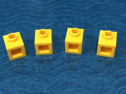 LEGO PART 87087 MODIFIED 1x1 STUD ON SIDE 4 PIECES (YELLOW)