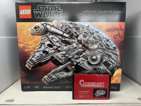 Millennium Falcon UCS Lego 75192 Box, Manual, & Lighting Kit ONLY - No Lego