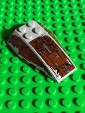LEGO Wedge 6 x 4 Triple Curved w SW AT-ST Leg Panels Reddish Brown Stickers