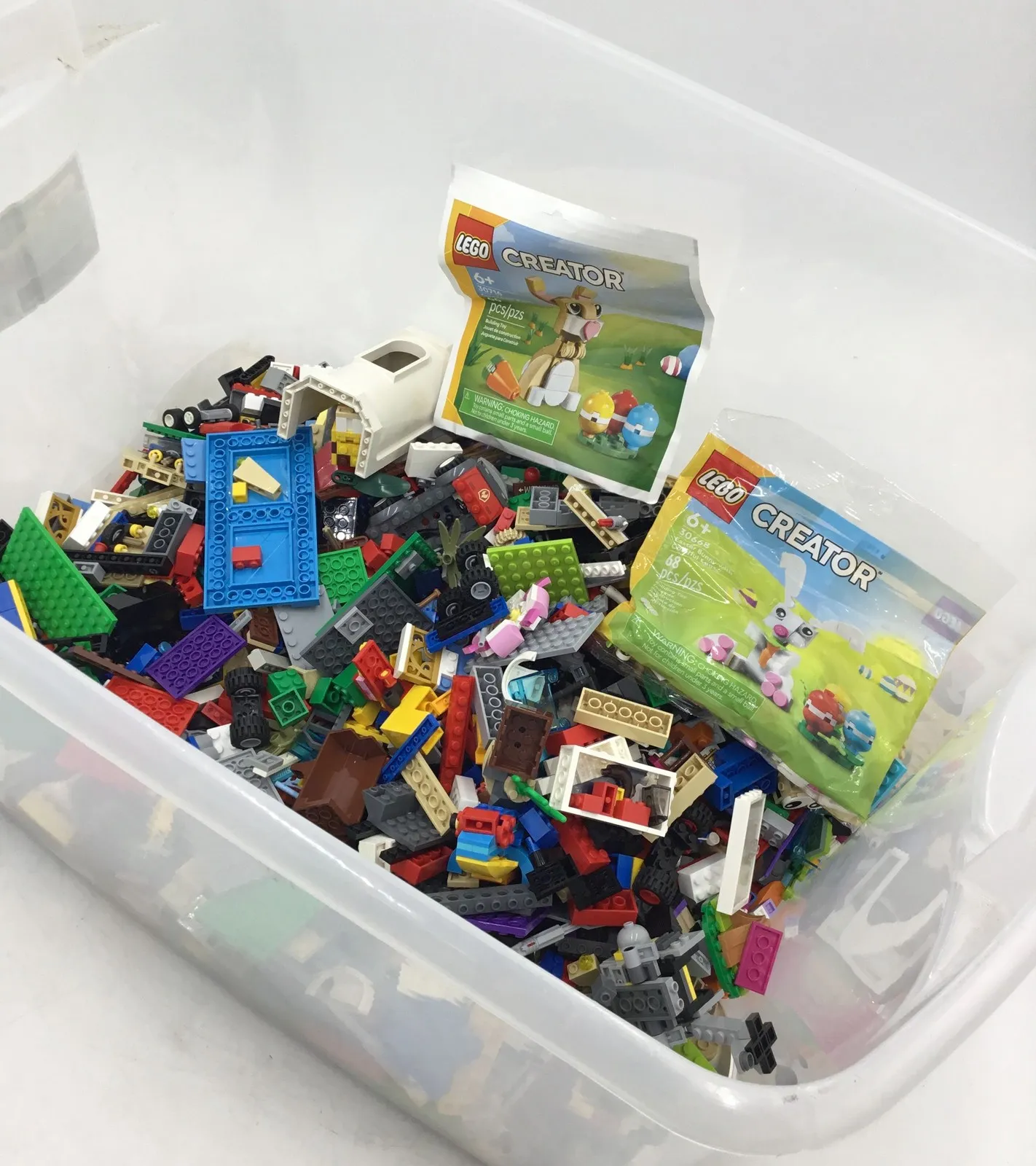 LEGO Bulk Lot 10 lbs Mixed Plastic Bricks Plates Wheels & Unopened Polybags
