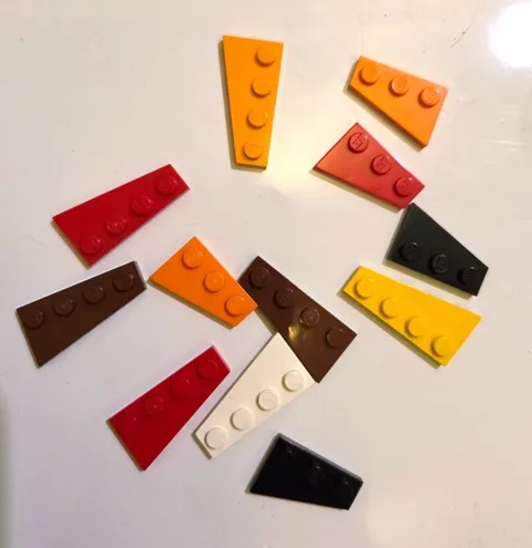 Lot of 12  Wedge 43723 41769 , White, Black, Brown, Red, Yellow