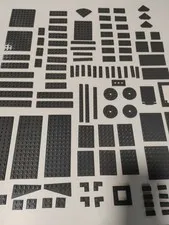 LEGO Blocks Dark Gray Flat Pieces QTY 136 Pieces 