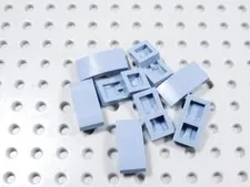 LEGO Lot of 8 Sand Blue 2x1 Curved Slopes No Stud BM