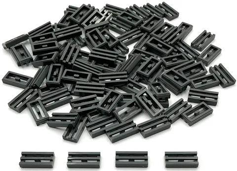 Lego 100 New Dark Bluish Gray Tiles Modified 1 x 2 Grille Parts