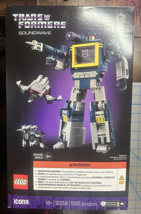 LEGO Icons: Transformers Soundwave Set 10358 1505 PCS New In Box Sealed