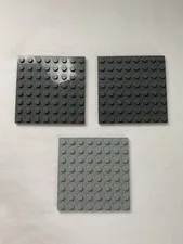 Lot of 3 Lego Gray Plate 8X8 #59