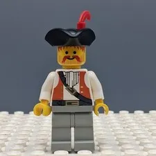 Lego Pirate Brown Vest Ascot, Light Gray Legs Minifigure pi053