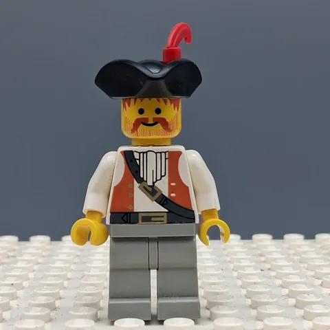 Lego Pirate Brown Vest Ascot, Light Gray Legs Minifigure pi053