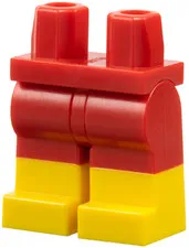 LEGO Red Hips and Legs with Molded Yellow Lower Legs / Boots Pattern 970c00pb057