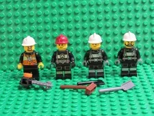 Lot of town city fireman firemen LEGO minifigs fire fighter fire tools GG44