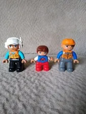 Lego Duplo Action Figures Lot People Construction Workers & Kid Boy