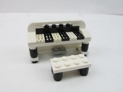 Lego Custom Upright Piano White & Black for Town, City, Furniture, Music MOC