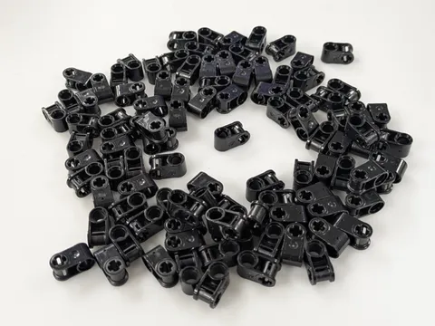 Lego x100 New Black Technic, Axle and Pin Connector Perpendicular # 6536