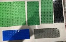 65 Lego base plates Various Retangle Shapes…Green, Blue, Red, Gray, Black