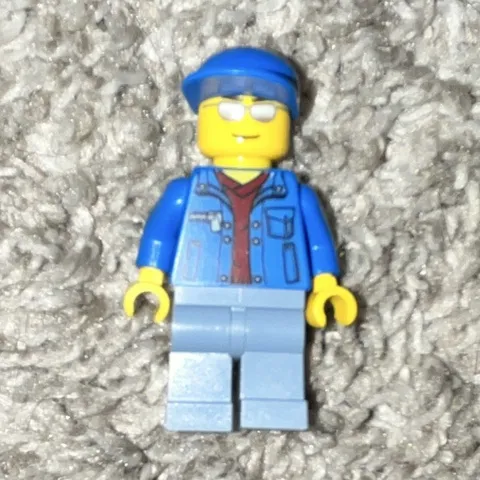 LEGO Plastic Minifigure Blue Cap Hat Blue Jacket Light Blue Legs Pants