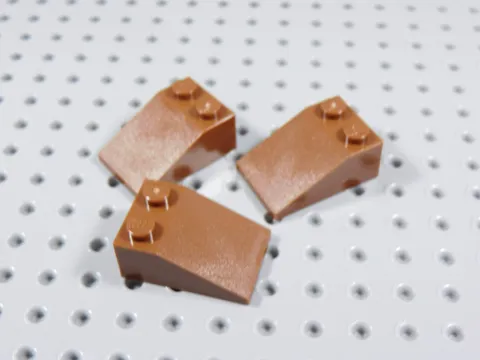 LEGO Lot of 3 Reddish Brown 3x2 Slopes BA