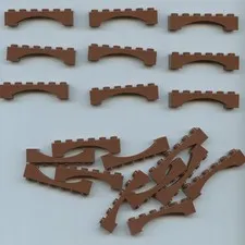 LEGO x 20 Reddish Brown Arch 1 x 6 Raised Arch 92950