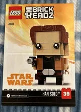 2018 LEGO Brick Headz Instruction Manual #41608 Han Solo Excellent Condition