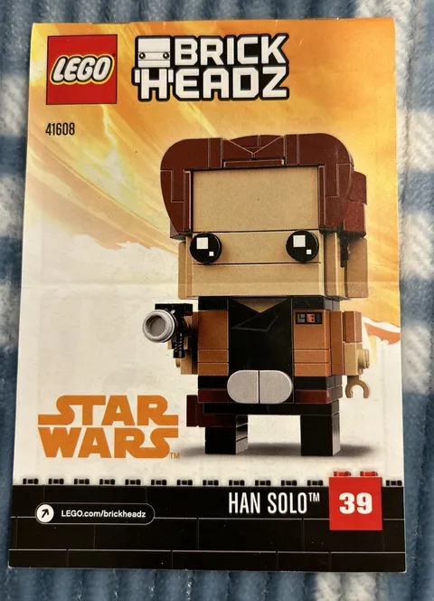 2018 LEGO Brick Headz Instruction Manual #41608 Han Solo Excellent Condition