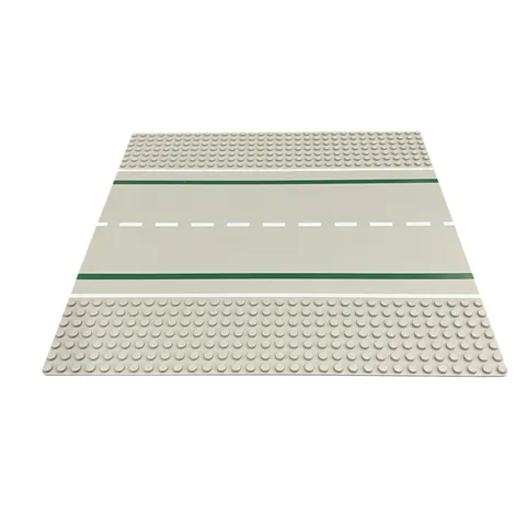 LEGO 32x32 Road Plate STRAIGHT Green Gray Baseplate