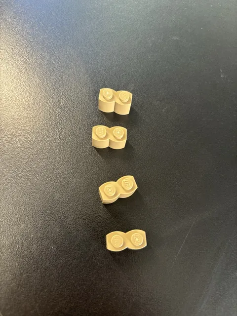 (4 Pcs) LEGO Parts - Beige Brick, 1 x 2 with Log Profile - No 30136