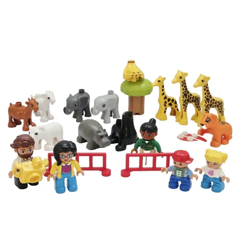 LEGO DUPLO Zoo Animal Figure Lot Giraffe Family Elephant Hippo Seal 23 pcs Toy