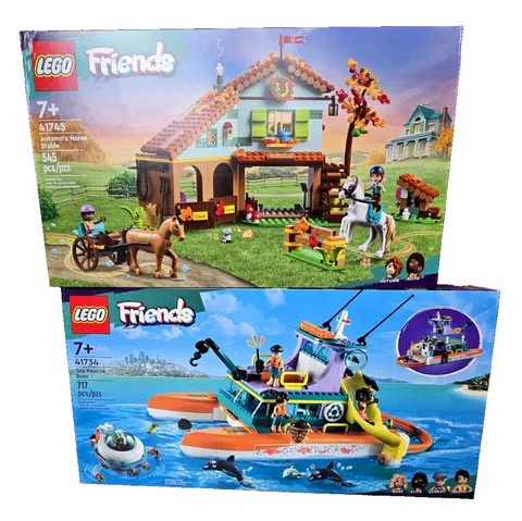 Lego Friends 2-Set Bundle (41745 & 41734) Complete Sets NIB Factory Sealed