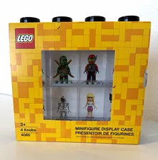 LEGO Minifigure Display Case 4065 Yellow 8-Compartment Wall-Mounted Stackable 3+
