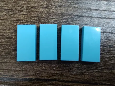 LEGO 3069b Medium Azure Tile 1 x 2 with Groove (x4)