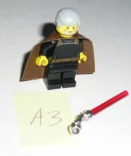 2002 Lego Star Wars COUNT DOOKU w/ Light Gray Smooth Hair Minifigure 7103 *A3*