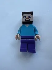 LEGO Minecraft Steve Minifigure 21113 21114 Purple Pants Blue Torso Genuine